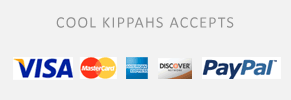 Cool Kippahs accepts VISA, Mastercard, Ames, Discover and PayPal